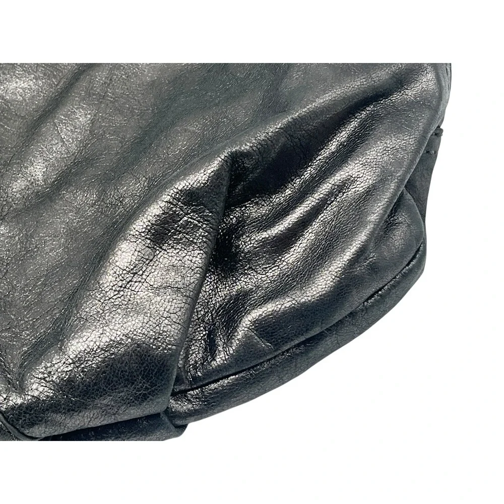 Michael Kors Metallic Pewter Leather Hobo Bag Slouchy Chain Shoulder Purse Y2K